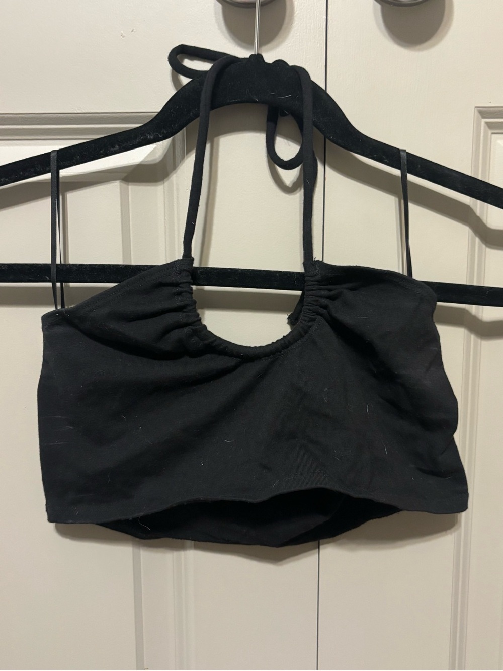 Garage Black Halter Crop Top